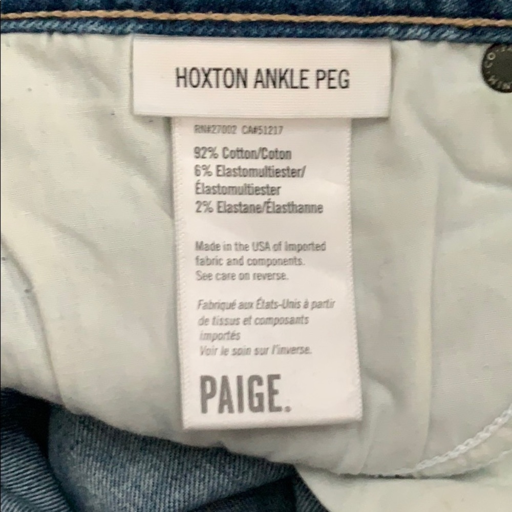 PAIGE Hoxton Ankle Peg Jean Janis Destructed sz 29 - Picture 5 of 6